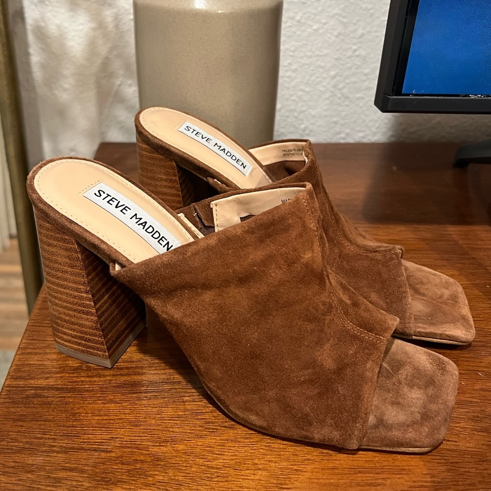 Steve Madden Teles Slide - brown suede size 7
